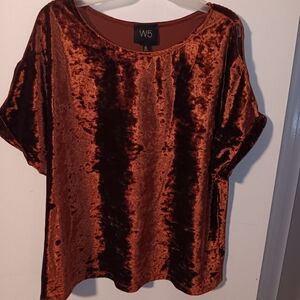 W5 Women's Velvet Top - Rich Brown
